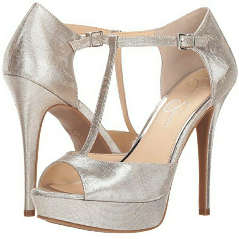 Jessica Simpson Silver Metallic pumps sz 11 NWT